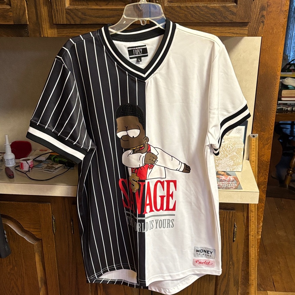 Frply Savage The World Is Yours Money Power Respect Cartel Money To Burn Jersey